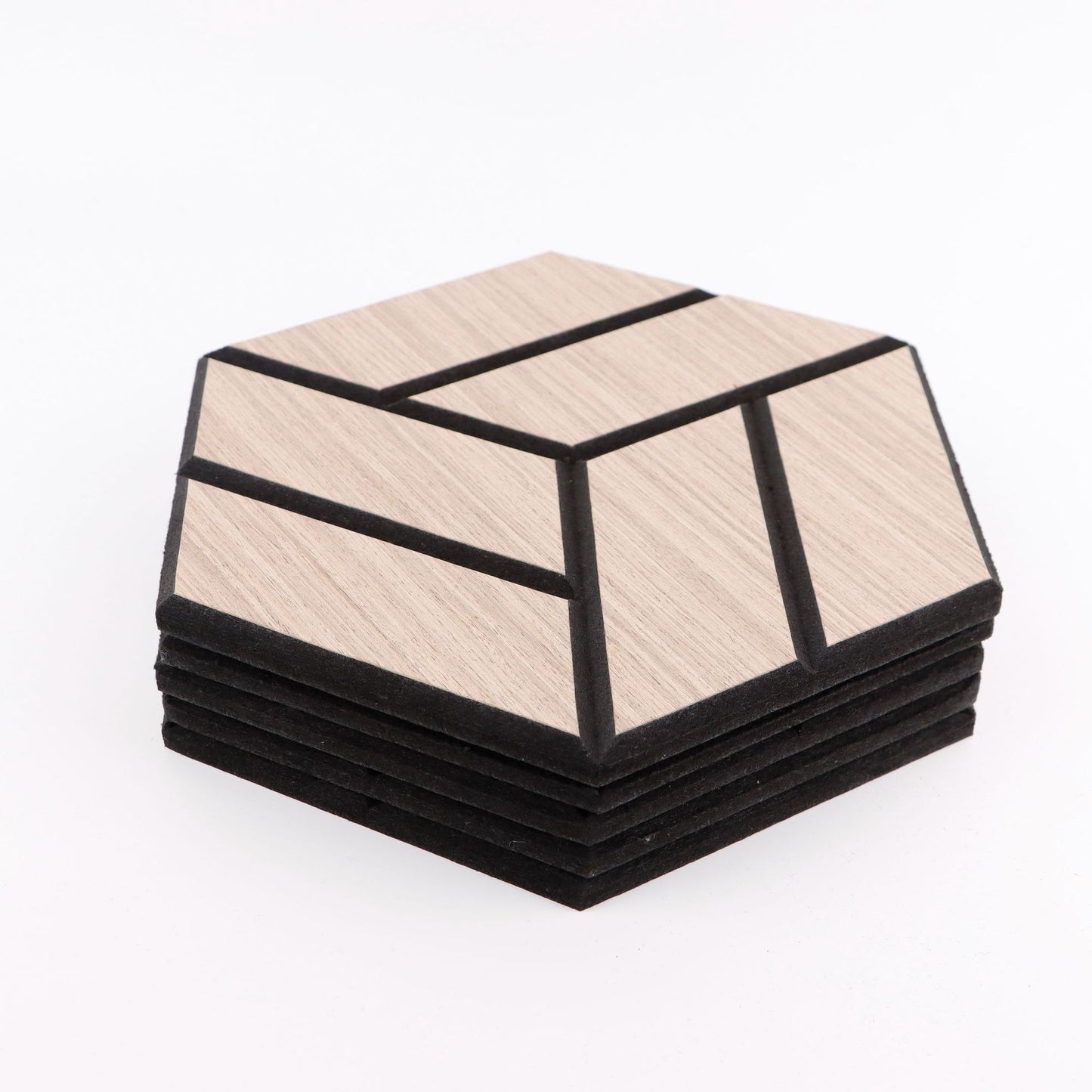 Polyester Soundproof Panels - Wood Grain Hexagonal Acoustic Decor