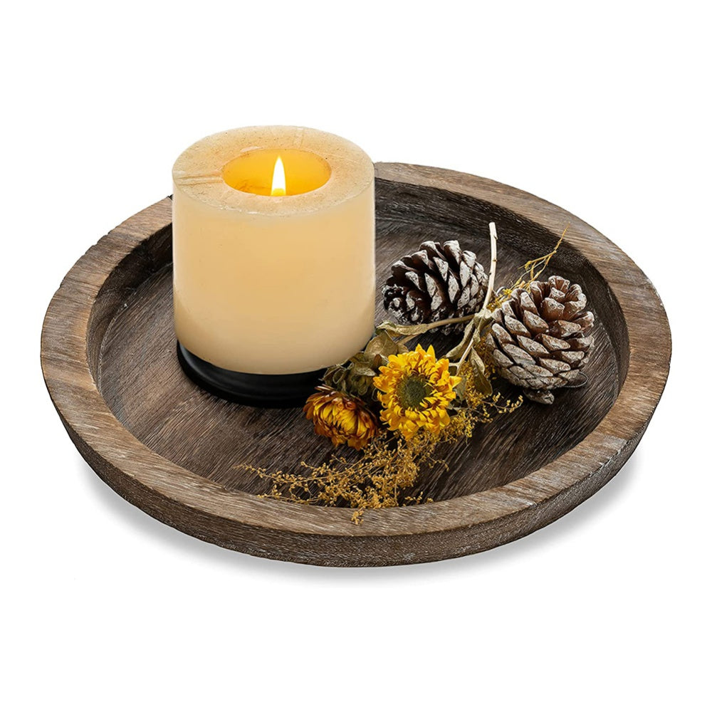 Wooden Tray Multi-Purpose: Fruit, Candle Holder, Farmhouse
