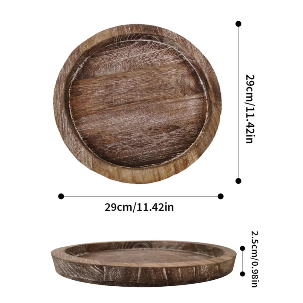 Wooden Tray Multi-Purpose: Fruit, Candle Holder, Farmhouse