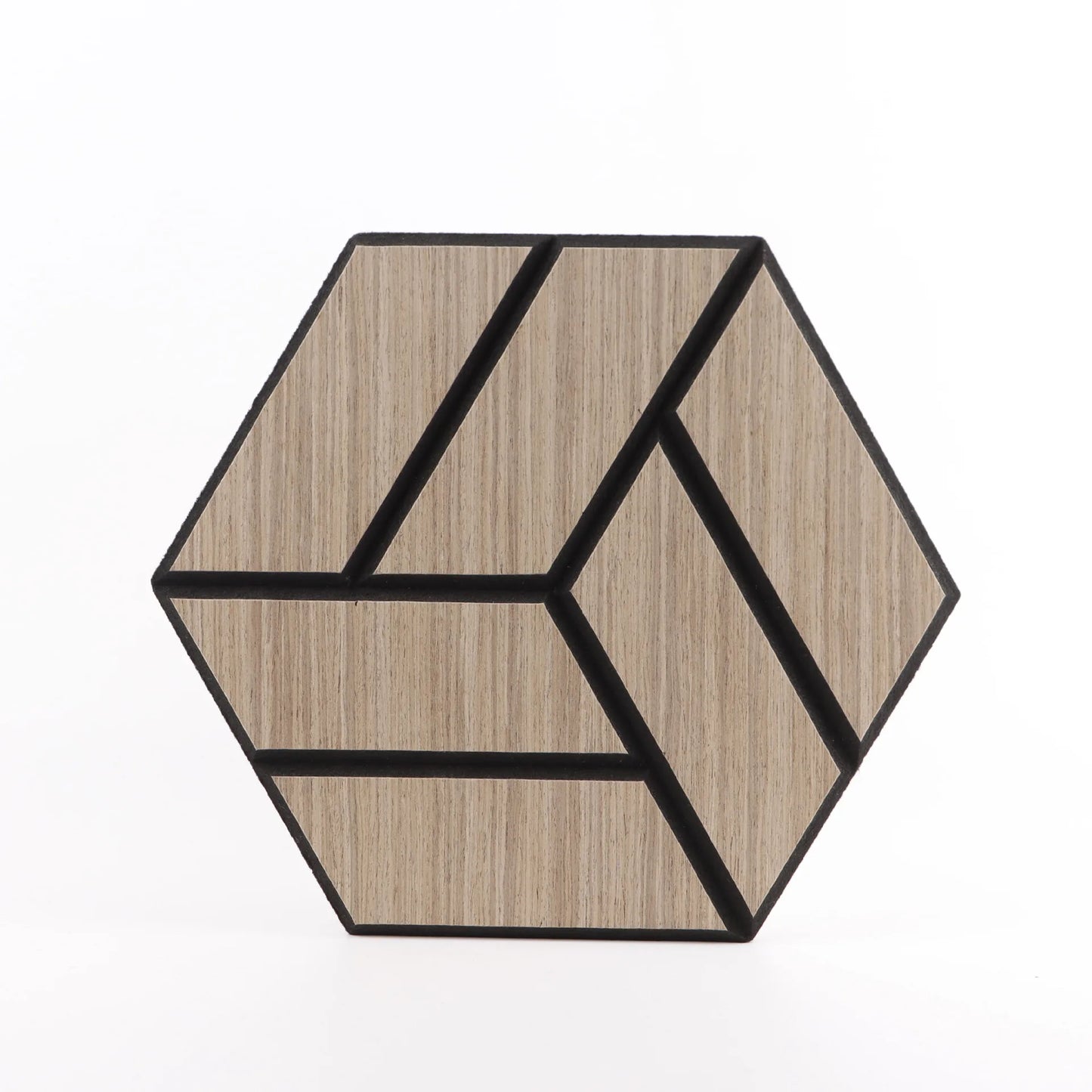 Polyester Soundproof Panels - Wood Grain Hexagonal Acoustic Decor