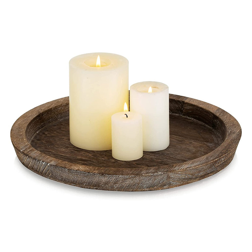 Wooden Tray Multi-Purpose: Fruit, Candle Holder, Farmhouse