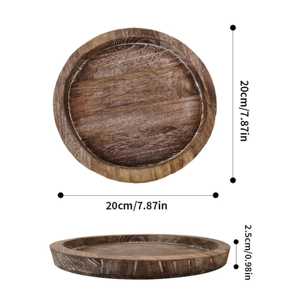 Wooden Tray Multi-Purpose: Fruit, Candle Holder, Farmhouse
