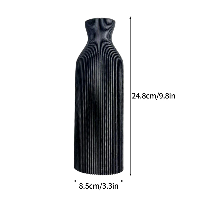 3D Printed Minimalist Flower Vase - White Pampas Grass Decor