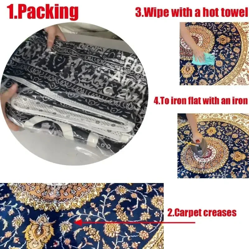 Floral Living Room Rugs - Large, Soft, Washable, Anti-Slip Mat