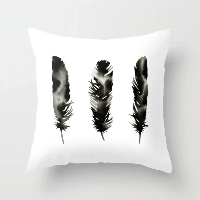 Pillow Cover - Modern Nordic Geometric Black White Design
