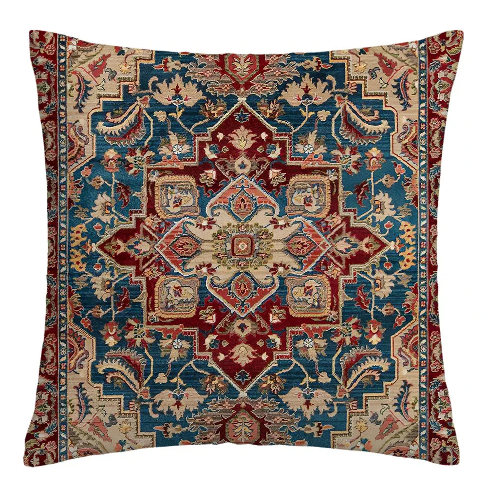 Moroccan ethnic cushion cover, short plush pillowcase 40x40 sofa decorative cushion cover, home decoration