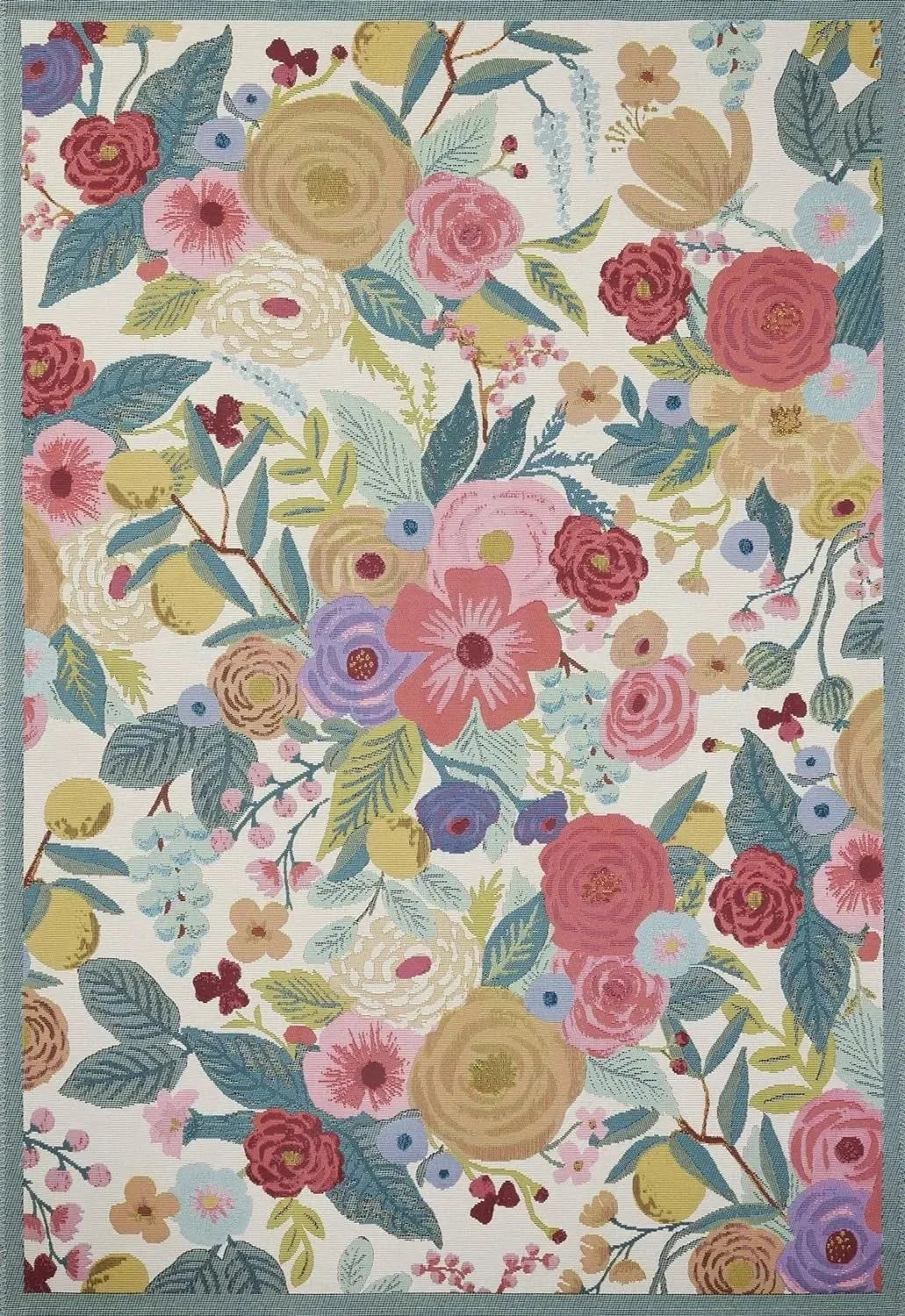 Floral Living Room Rugs - Large, Soft, Washable, Anti-Slip Mat