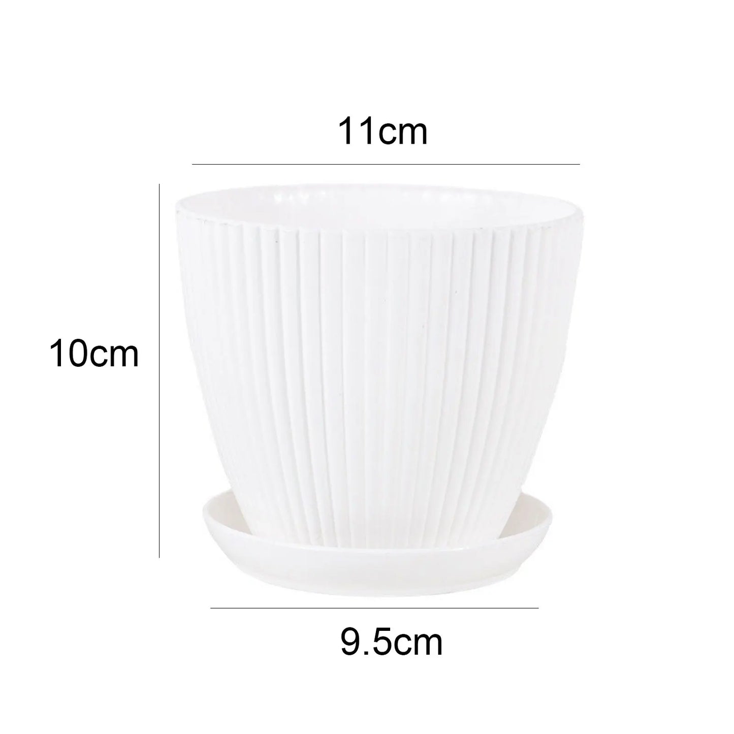 Green Dill Plastic Flower Pot - Double Layer with Tray