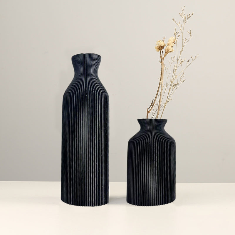 3D Printed Minimalist Flower Vase - White Pampas Grass Decor