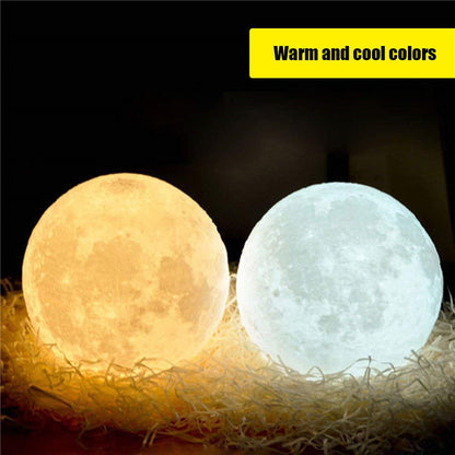 3D Print Moon Lamp: Eco LED Light with Touch Control