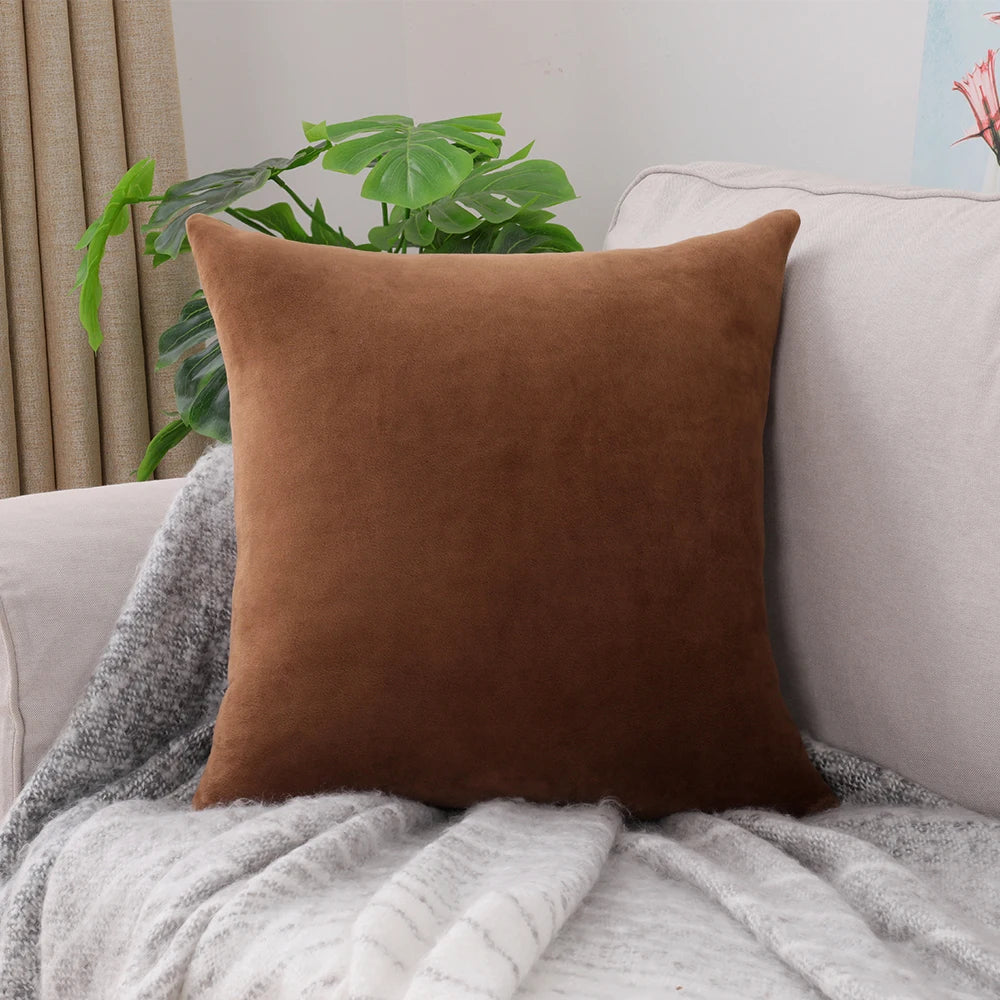 Nordic Plush Pillow Cover: Large Square Sofa Bed Decor
