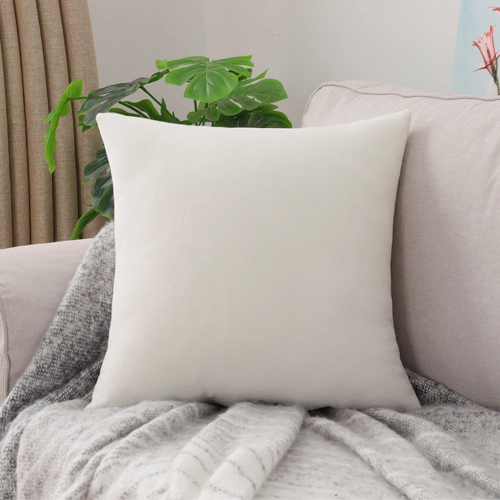 Nordic Plush Pillow Cover: Large Square Sofa Bed Decor