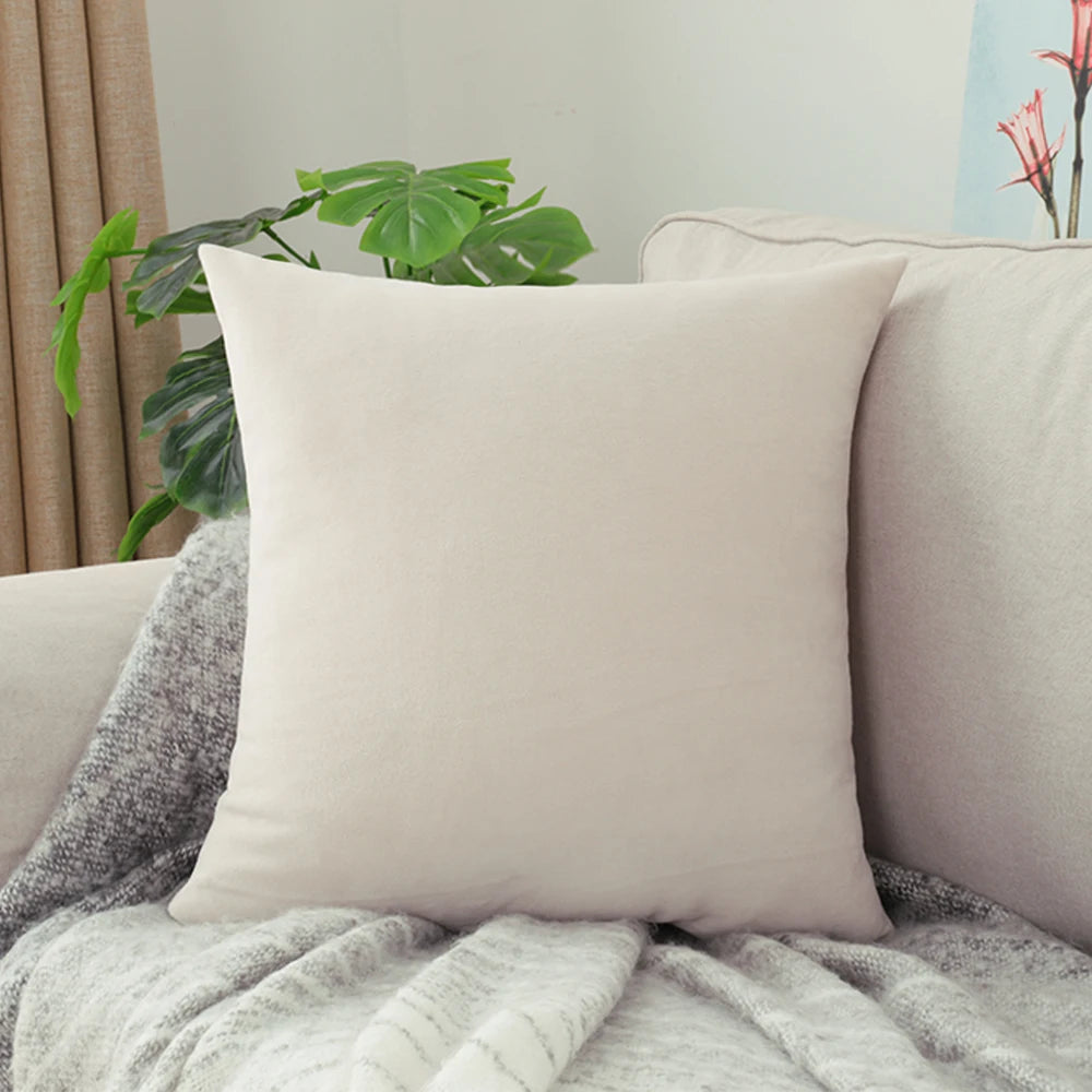 Nordic Plush Pillow Cover: Large Square Sofa Bed Decor