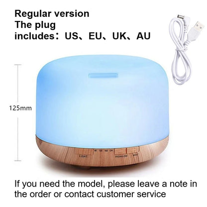 500ML Ultrasonic Ion Humidifier with Color Light & USB