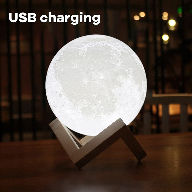 3D Print Moon Lamp: Eco LED Light with Touch Control