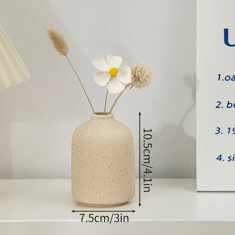 Ceramic Flower Vase Retro Table Decor for Dried Flowers
