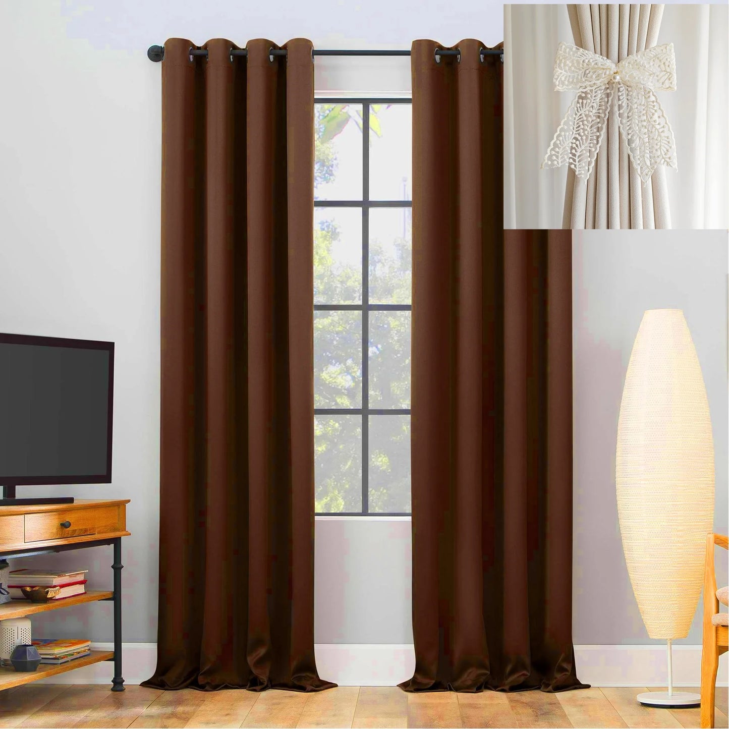 Yellow Blackout Curtains with Black TPU Interlining