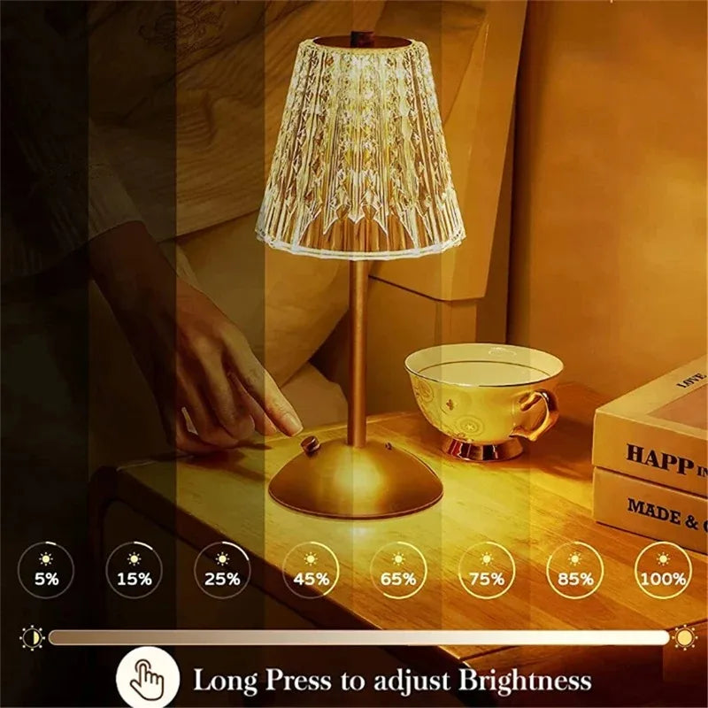 Cordless Touch Lamp: Dimmable, 3 Colors, Battery Operated