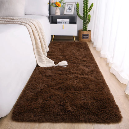 Tie-Dye Runner Area Rug - Shaggy Bedside Mat for Kids' Rooms