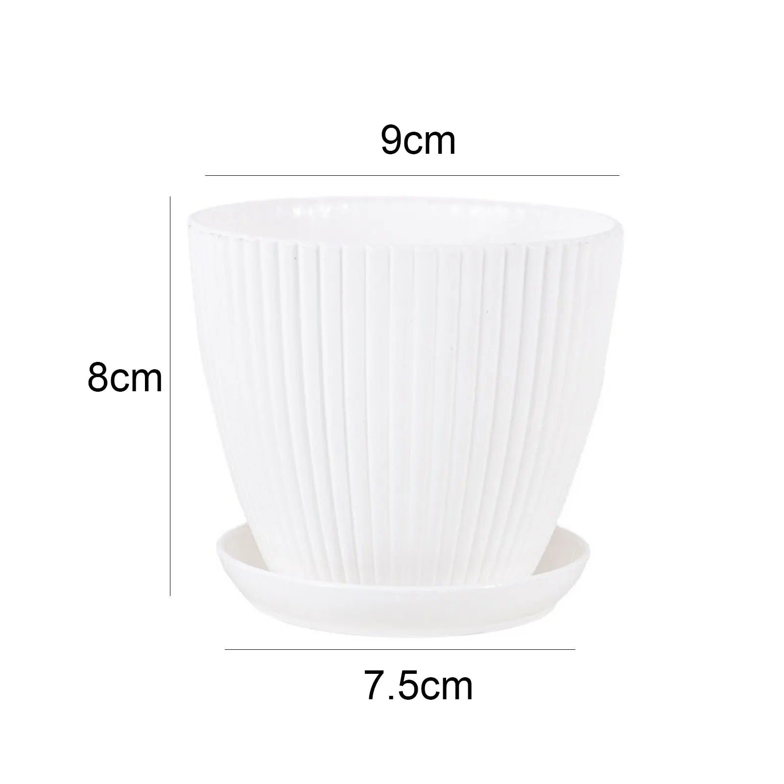 Green Dill Plastic Flower Pot - Double Layer with Tray