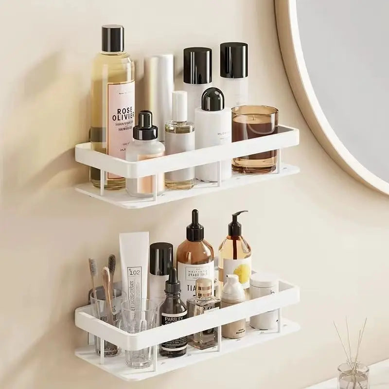 Bathroom Storage Rack: No-Drill Wall Mount Corner Shelf