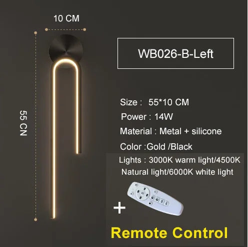 Modern LED Wall Lights Line Lamps Indoor Lighting for Bedroom Bedside TV Background Led Lamps Home Decor Light Fixture