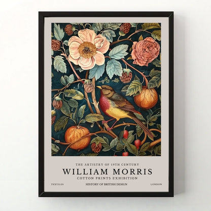William Morris Flower Animals Wall Art Canvas Print