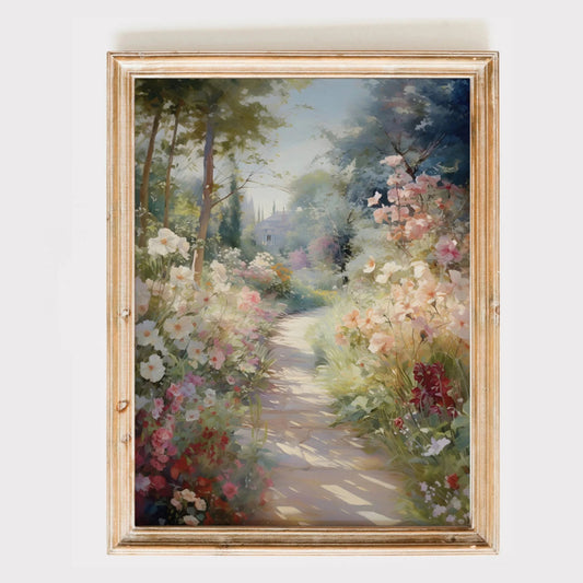 Vintage Spring Landscape Canvas Poster - Rustic Wall Art