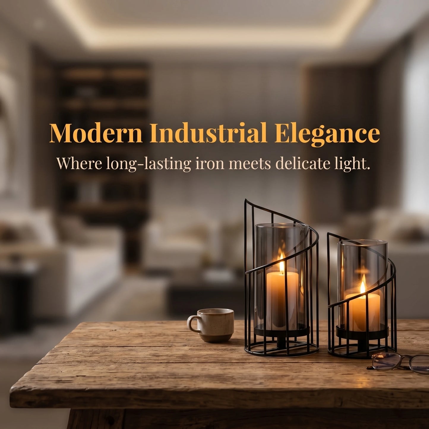 2-Pack Black Spiral Geometric Glass Candle Holders Set Dried Flower Vase with Hurricane Lantern for Wedding Table Centerpiece
