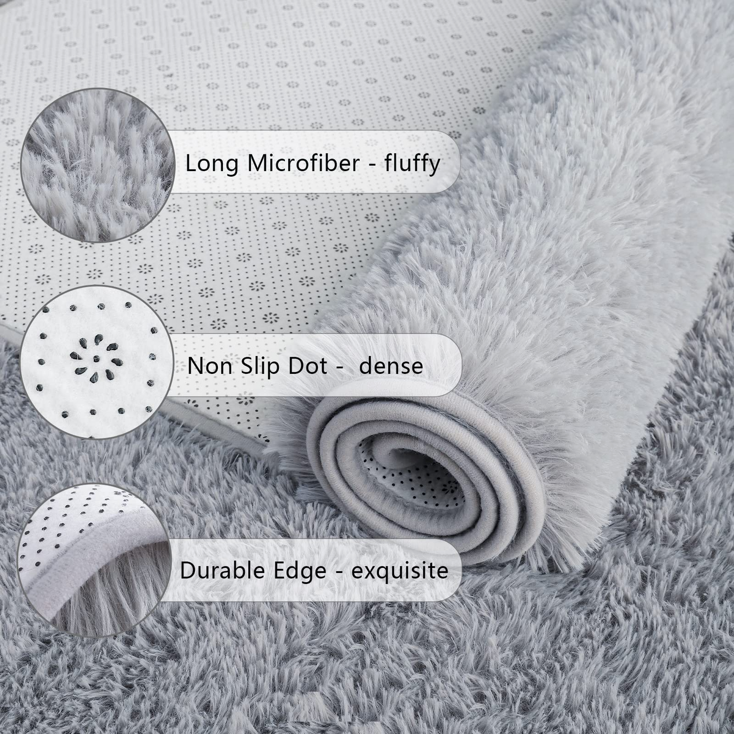 Tie-Dye Runner Area Rug - Shaggy Bedside Mat for Kids' Rooms