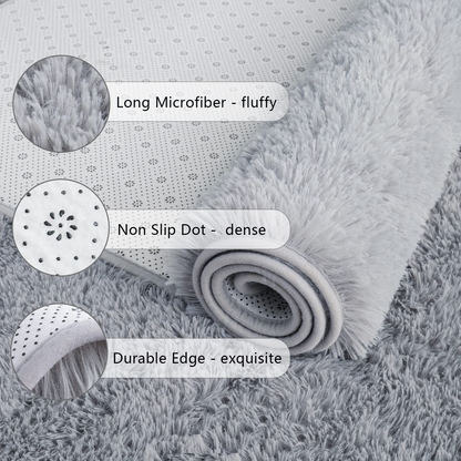 Tie-Dye Runner Area Rug - Shaggy Bedside Mat for Kids' Rooms