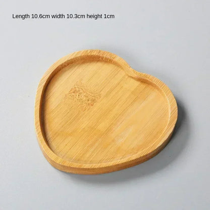 Wood Tray: Bamboo Tray Coaster Multi-Use Wood Saucer & Cup Mat