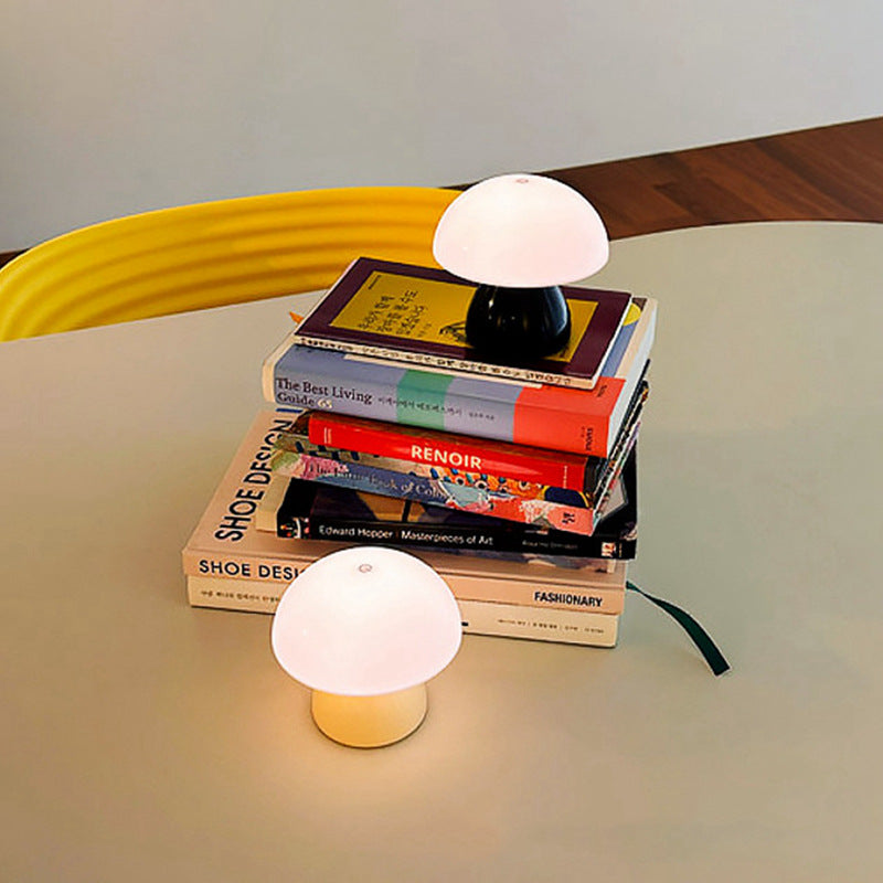 Table Lamp: LED Mushroom Lamp - Touch Dimmer, USB Night Light