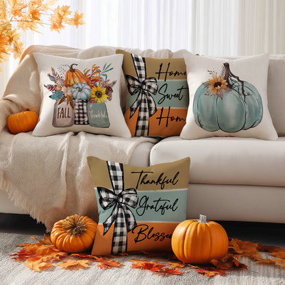 Pillow Covers - Autumn Thanksgiving Set of 1/4, No Core
