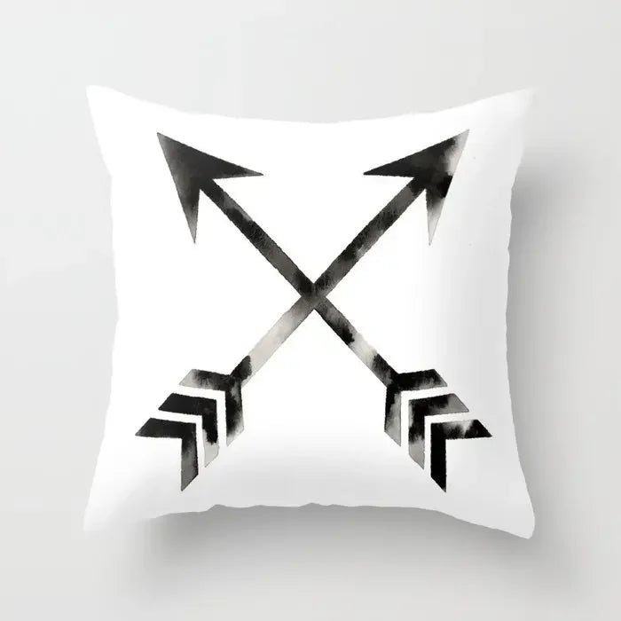 Pillow Cover - Modern Nordic Geometric Black White Design
