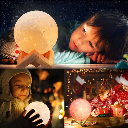 3D Print Moon Lamp: Eco LED Light with Touch Control