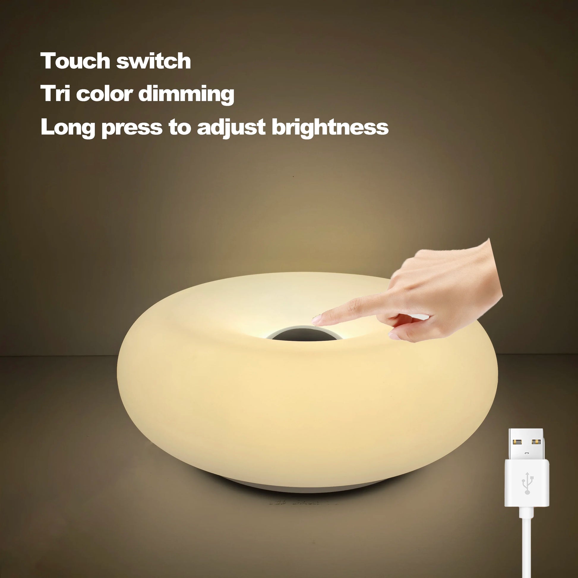 Bauhaus USB Table Lamp - Modern Donut Ambient Light
