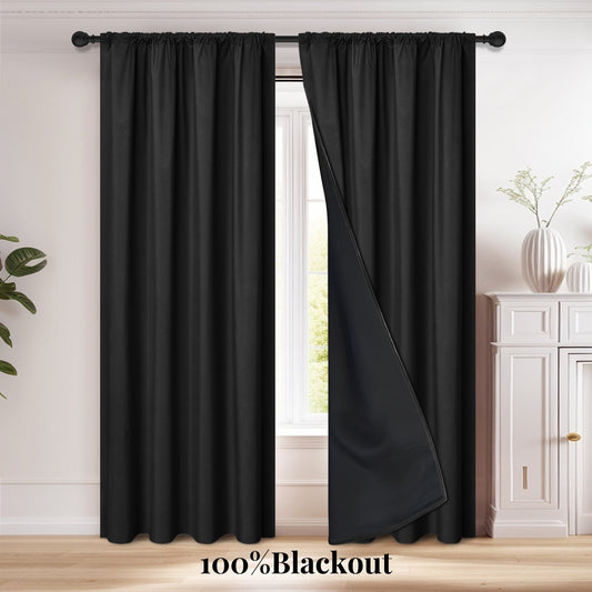 Blackout Curtain Rod Pocket - Perfect for Living Room & Bedroom