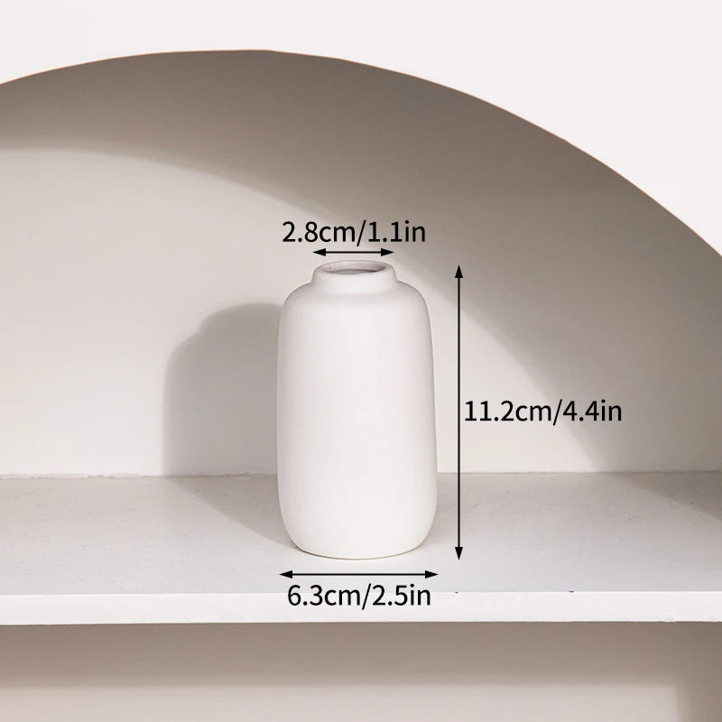 Ceramic Flower Vase Retro Table Decor for Dried Flowers