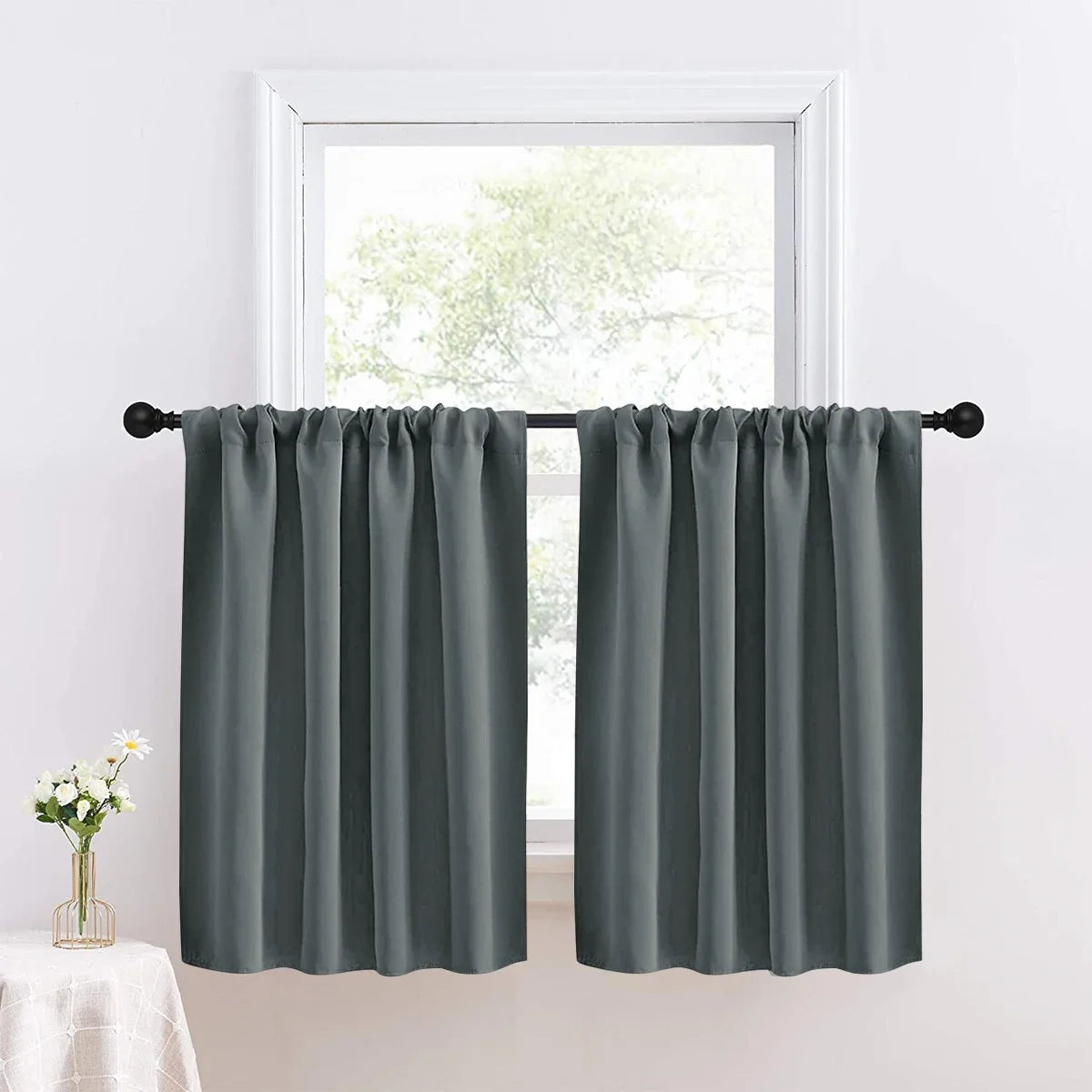 High Blackout Short Curtain, UV Protection for Kitchen