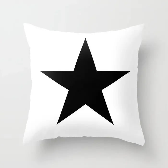 Pillow Cover - Modern Nordic Geometric Black White Design