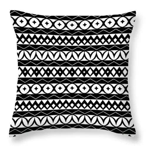 Pillow Cover - Modern Nordic Geometric Black White Design