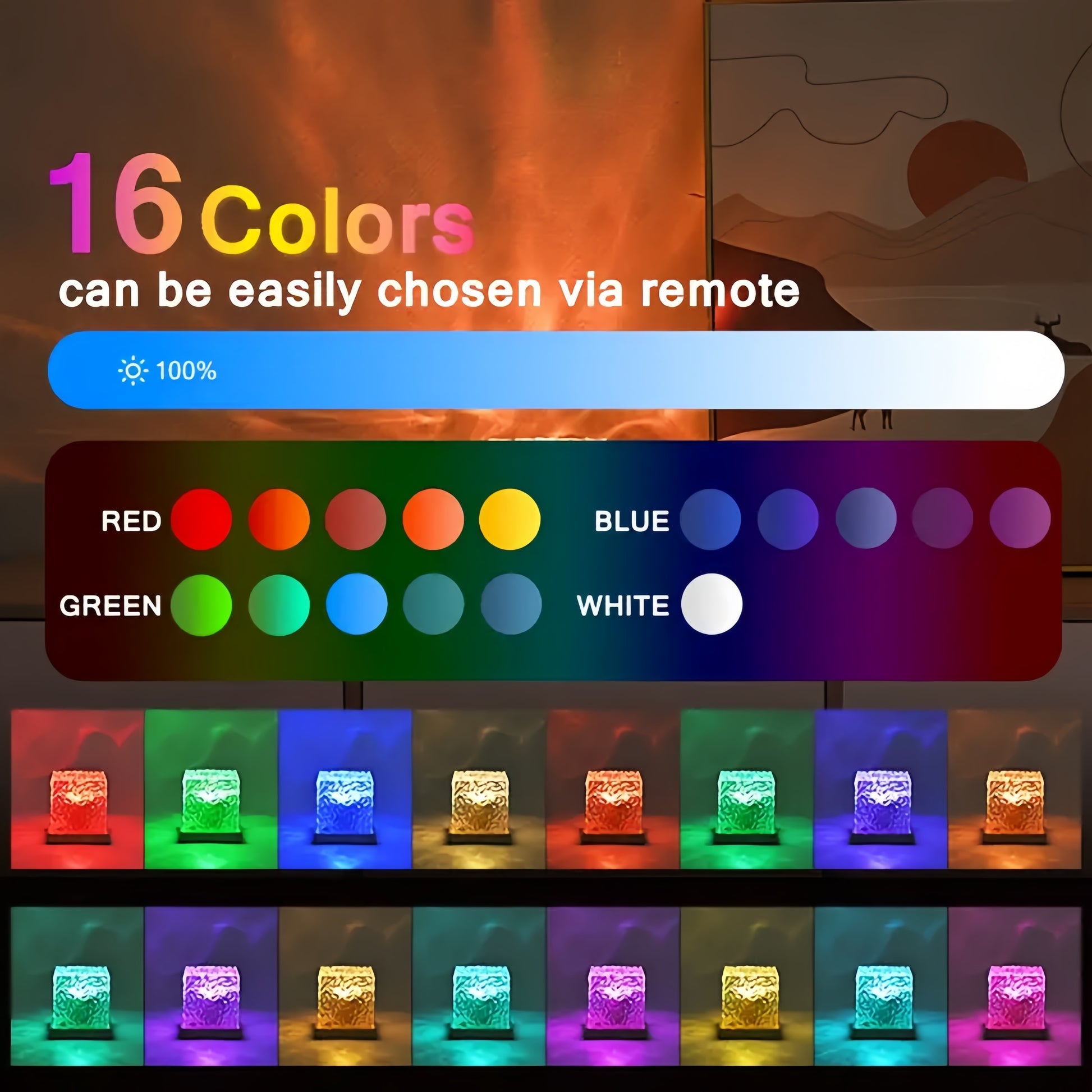 16Colors Ocean Wave Aurora Projector LED Night Light