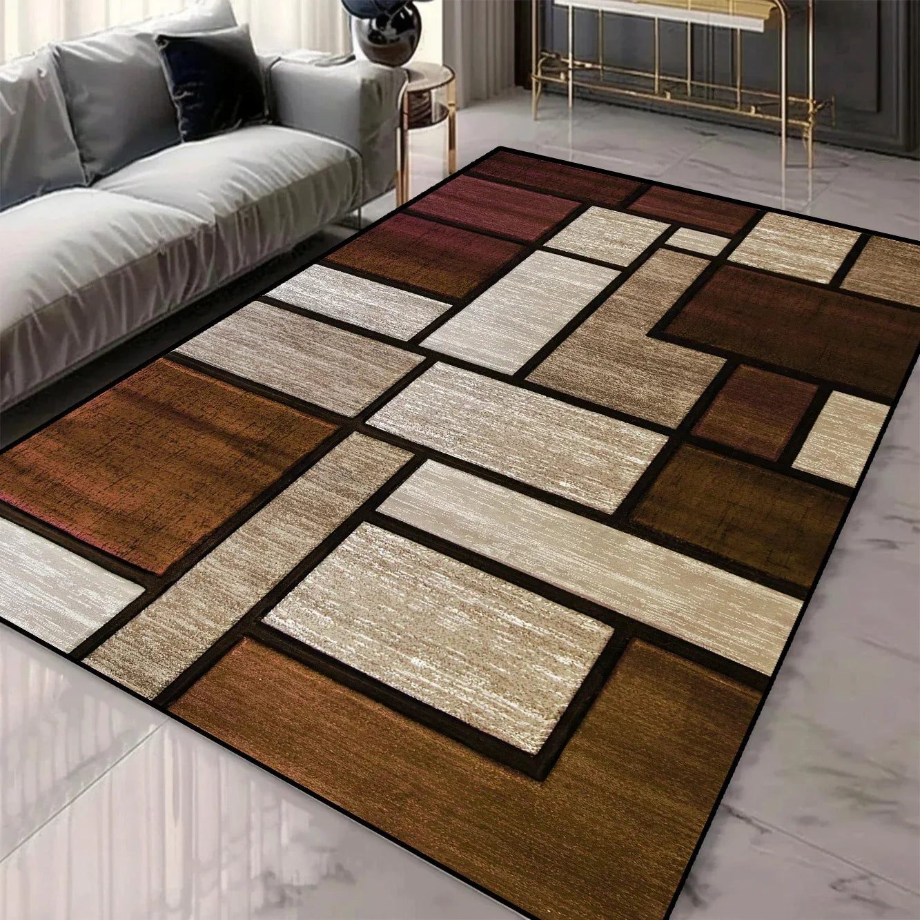Floor Mat: Geometry Carpets - Soft Luxury Rugs for Living Room