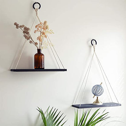 Floating Shelves for Wall - Boho Macrame Shelf Decor