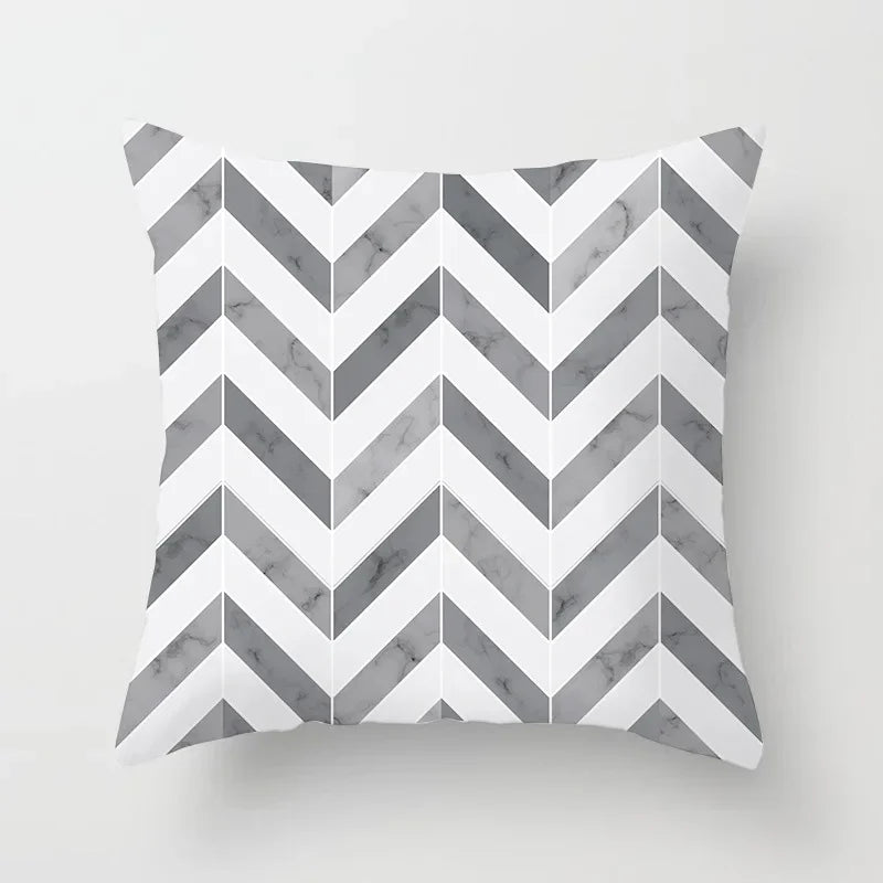 Pillow Cover - Modern Nordic Geometric Black White Design