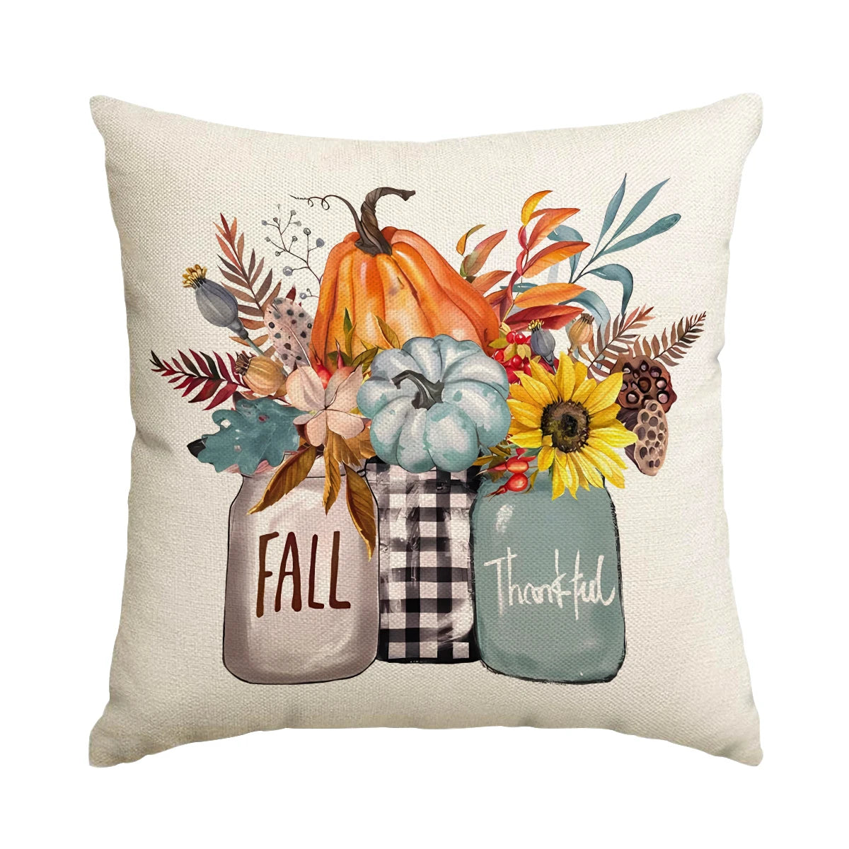 Pillow Covers - Autumn Thanksgiving Set of 1/4, No Core
