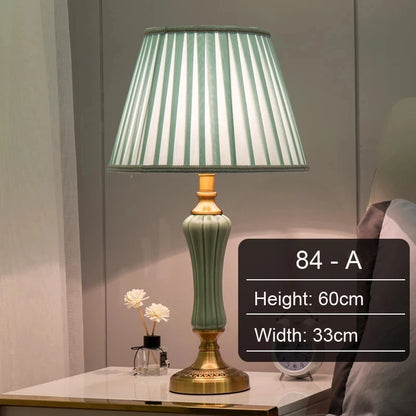 Modern Hotel Bedside Lamp Table Ceramic Light Nordic Ins Fabric Desk Light Household Foyer Living Room Bedside Study Desk Lamp