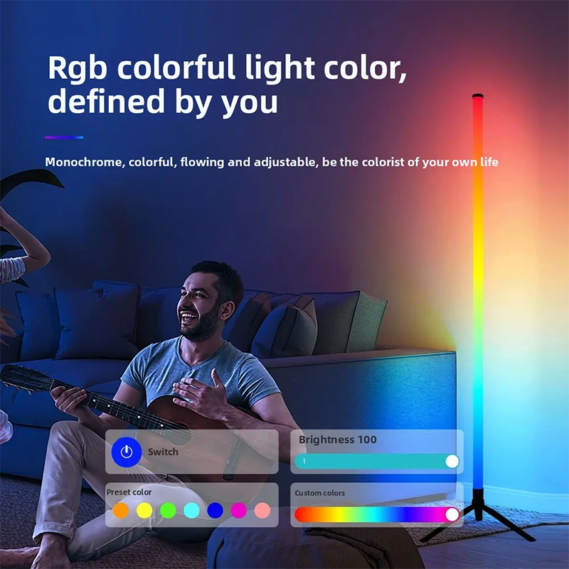 RGB Corner Floor Lamp - App Controlled & Musical Dimmable