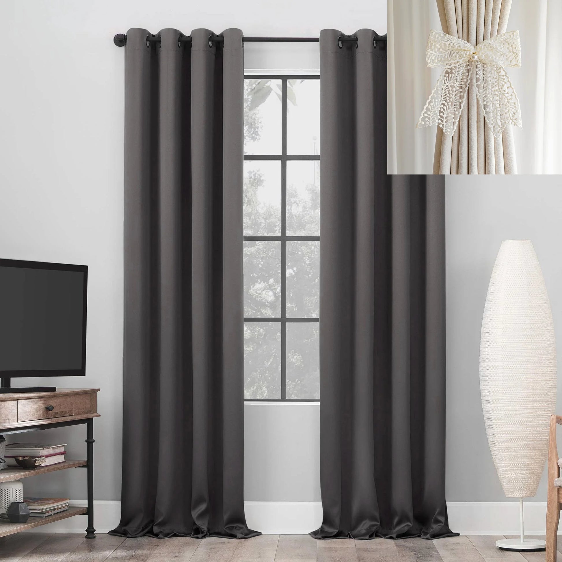 Yellow Blackout Curtains with Black TPU Interlining
